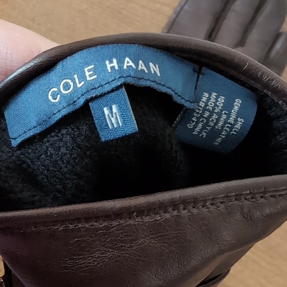Cole Haan Women's Size Medium Gold Buckle Accent Soft Genuine Leather Gloves - Picture 6 of 10